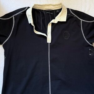 Sean John Black and Cream Men's Shirt